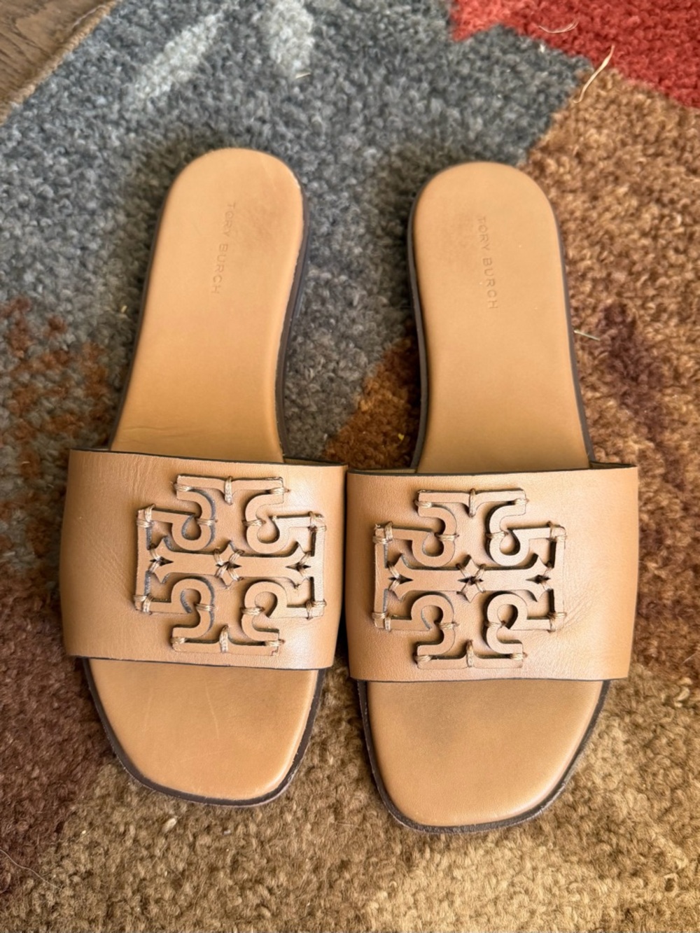 Tory Burch Almond Flour Calf Leather Ines Slide - Picture 2 of 9